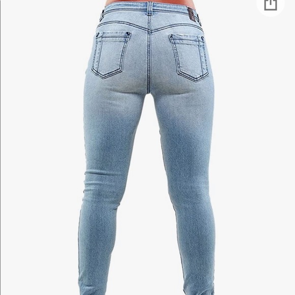 Poetic Justice Scarlett Distressed Curvy Skinny Jean | Size 20 | Light Wash - Picture 2 of 4